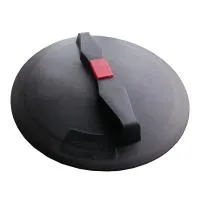 Крышка для баков D355мм черная с красным клапаном  | Центр водоснабжения